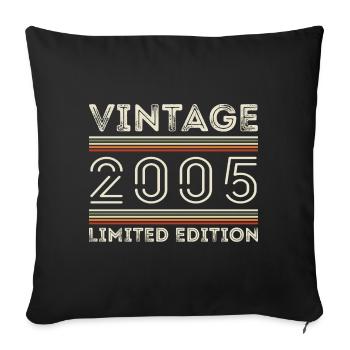 Vintage 2005 - Year 2005 Birthday Gift 2005 - Sofa pillowcase 17,3'' x 17,3'' (45 x 45 cm) - black - Front