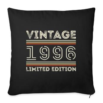 Vintage 1996 - Year 1996 Birthday Gift 1996 - Sofa pillowcase 17,3'' x 17,3'' (45 x 45 cm) - black - Front