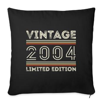 Vintage 2004 - Year 2004 Birthday Gift 2004 - Sofa pillowcase 17,3'' x 17,3'' (45 x 45 cm) - black - Front