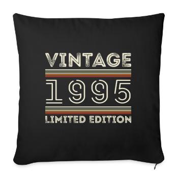 Millésime 1995 - Année 1995 Cadeau d’anniversaire 1995 - Housse de coussin décorative 45 x 45 cm - noir - Devant