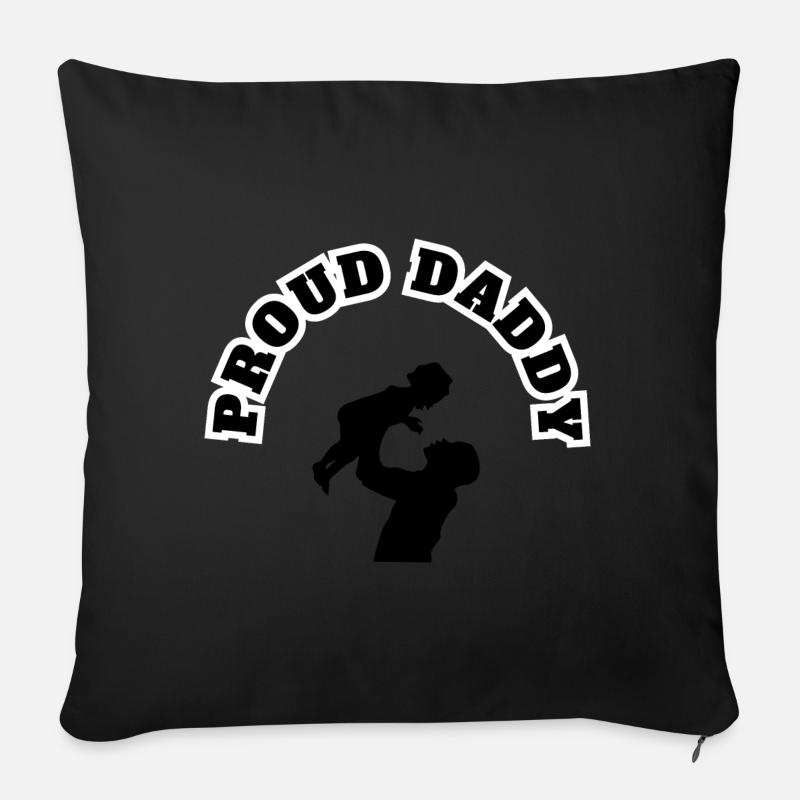 Proud Daddy Daughter Kid Black - Sofakissenbezug 45 x 45 cm - Schwarz