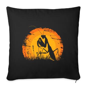 Praying Mantis Insect - Sofa pillowcase 17,3'' x 17,3'' (45 x 45 cm) - black - Front