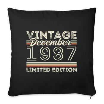Vintage Décembre 1987 - 38e Anniversaire Décember - Housse de coussin décorative 45 x 45 cm - noir - Devant