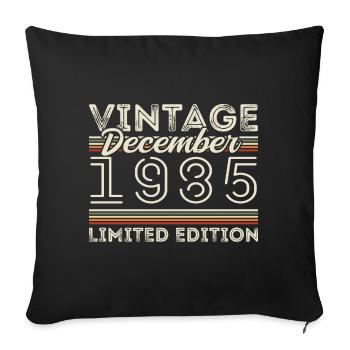 Vintage December 1985 - 40th Anniversary December - Sofa pillowcase 17,3'' x 17,3'' (45 x 45 cm) - black - Front