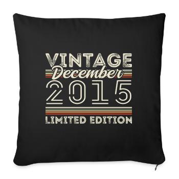 Vintage December 2015 - 10th Anniversary December - Sofa pillowcase 17,3'' x 17,3'' (45 x 45 cm) - black - Front