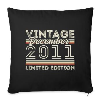 Vintage December 2011 - 14th Anniversary December - Sofa pillowcase 17,3'' x 17,3'' (45 x 45 cm) - black - Front