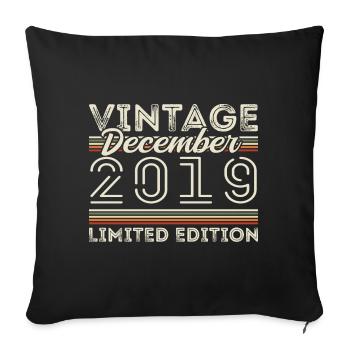 Vintage December 2019 - 6th Anniversary December - Sofa pillowcase 17,3'' x 17,3'' (45 x 45 cm) - black - Front