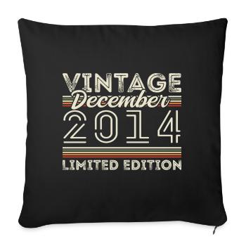 Vintage December 2014 - 11th Anniversary December - Sofa pillowcase 17,3'' x 17,3'' (45 x 45 cm) - black - Front