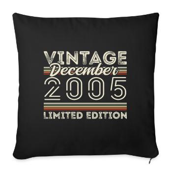 Vintage December 2005 - 20th Anniversary December - Sofa pillowcase 17,3'' x 17,3'' (45 x 45 cm) - black - Front