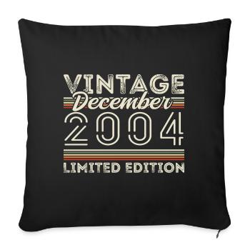 Vintage December 2004 - 21st Anniversary December - Sofa pillowcase 17,3'' x 17,3'' (45 x 45 cm) - black - Front
