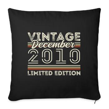 Vintage December 2010 - 15th Anniversary December - Sofa pillowcase 17,3'' x 17,3'' (45 x 45 cm) - black - Front