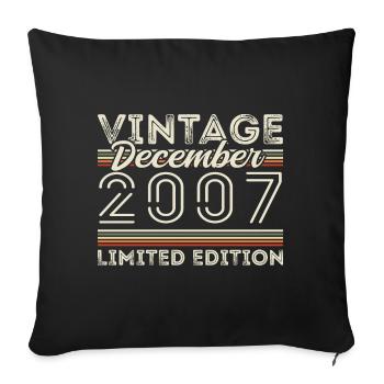 Vintage December 2007 - 18th Anniversary December - Sofa pillowcase 17,3'' x 17,3'' (45 x 45 cm) - black - Front