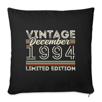 Vintage Décembre 1994 - 31e Anniversaire Décember - Housse de coussin décorative 45 x 45 cm - noir - Devant