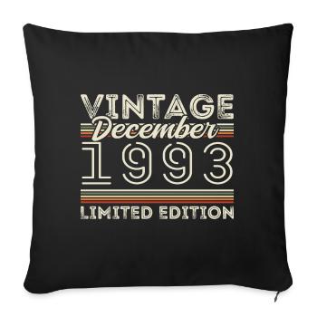 Vintage Décembre 1993 - 32e Anniversaire Décember - Housse de coussin décorative 45 x 45 cm - noir - Devant