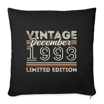 Vintage December 1998 - 27th Anniversary December - Sofa pillowcase 17,3'' x 17,3'' (45 x 45 cm) - black - Front