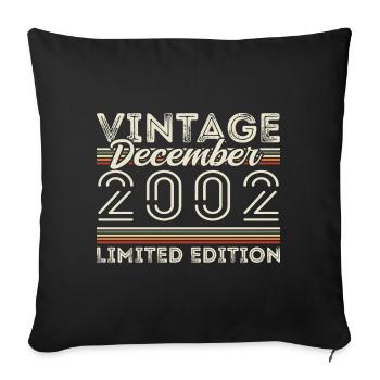 Vintage December 2002 - 23rd Anniversary December - Sofa pillowcase 17,3'' x 17,3'' (45 x 45 cm) - black - Front