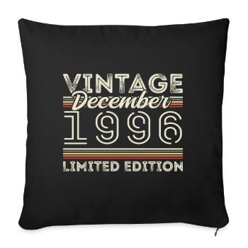 Vintage December 1996 - 29th Anniversary December - Sofa pillowcase 17,3'' x 17,3'' (45 x 45 cm) - black - Front