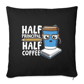Half principal half coffee - Sofakissenbezug 45 x 45 cm - Schwarz - Vorne