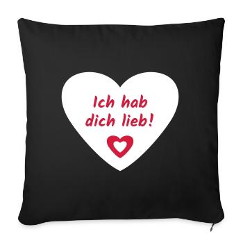 Je t’ai Cœur d’Amour - Housse de coussin décorative 45 x 45 cm - noir - Devant