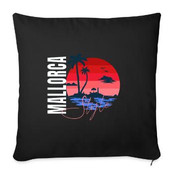 Style majorque – Sunset Vibes - Housse de coussin décorative 45 x 45 cm - noir - Devant