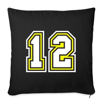 Symbole de 12 chiffres - Housse de coussin décorative 45 x 45 cm - noir - Devant
