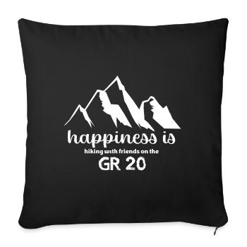 Happiness is hiking with friends on the GR20 - Housse de coussin décorative 45 x 45 cm - noir - Devant