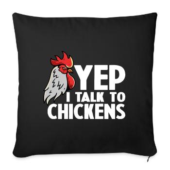 Funny Chicken For Men Women Crazy Chicken Farmer - Sofa pillowcase 17,3'' x 17,3'' (45 x 45 cm) - black - Front