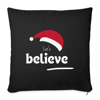 Let's believe - Housse de coussin décorative 45 x 45 cm - noir - Devant