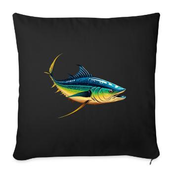 Thunfisch - Sofakissenbezug 45 x 45 cm - Schwarz - Vorne