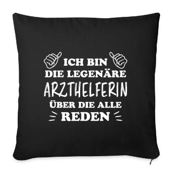 Arzthelferin Lustiger Spruch Arzthelferin Geschenk - Sofakissenbezug 45 x 45 cm - Schwarz - Vorne