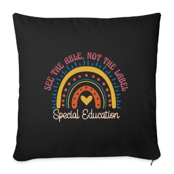 Siehe The Able Not The Label Special Ed - Sofakissenbezug 45 x 45 cm - Schwarz - Vorne