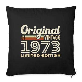 Original 1973 Vintage Geburtstagsgeschenk - Sofakissenbezug 45 x 45 cm - Schwarz - Vorne