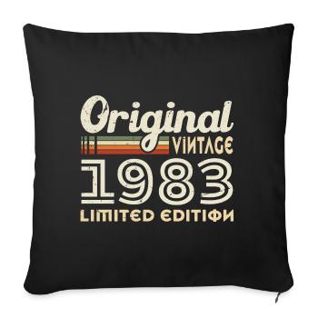 Original 1983 Vintage Geburtstagsgeschenk - Sofakissenbezug 45 x 45 cm - Schwarz - Vorne