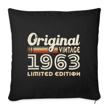 Original 1963 Vintage Geburtstagsgeschenk - Sofakissenbezug 45 x 45 cm - Schwarz - Vorne