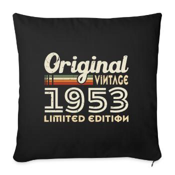 Original 1953 Vintage Birthday Gift - Sofa pillowcase 17,3'' x 17,3'' (45 x 45 cm) - black - Front