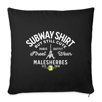 Paris subway shirt malesherbes - Sofa pillowcase 17,3'' x 17,3'' (45 x 45 cm) - black - Front