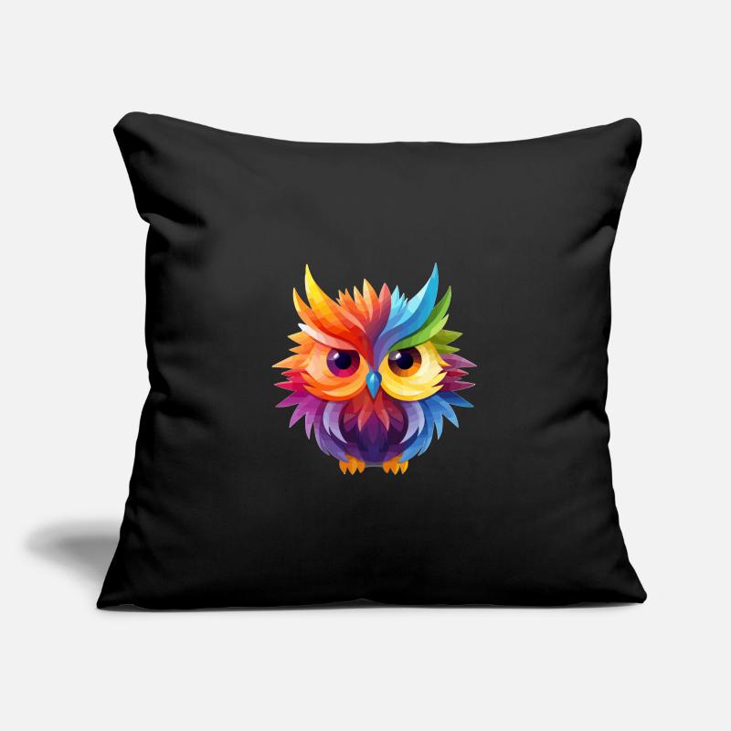 Conception de hibou coloré cool Housse de coussin décorative 45 x 45 cm