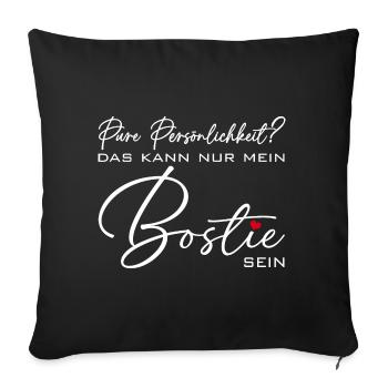 Bostie Boston Terrier pure Persönlichkeit - Sofakissenbezug 45 x 45 cm - Schwarz - Vorne