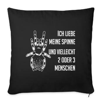 Ich liebe Spinnen und nur wenige Menschen - Sofakissenbezug 45 x 45 cm - Schwarz - Vorne