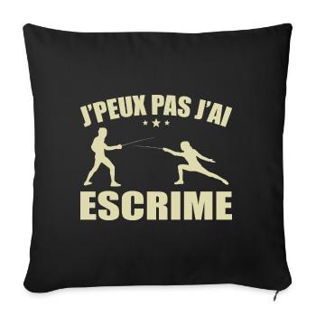 I can't I fencing - Sofa pillowcase 17,3'' x 17,3'' (45 x 45 cm) - black - Front