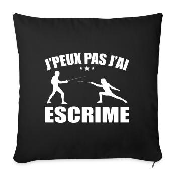 I can't I fencing - Sofa pillowcase 17,3'' x 17,3'' (45 x 45 cm) - black - Front