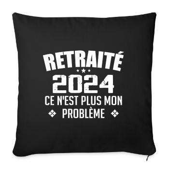 Humor Gift Retiree 2024 - Retired In 2024 - Sofa pillowcase 17,3'' x 17,3'' (45 x 45 cm) - black - Front