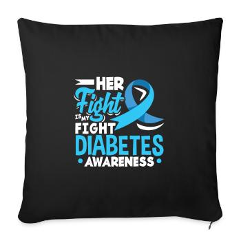 T1D Diabetes Type 1 Diabetic Gift - Sofa pillowcase 17,3'' x 17,3'' (45 x 45 cm) - black - Front
