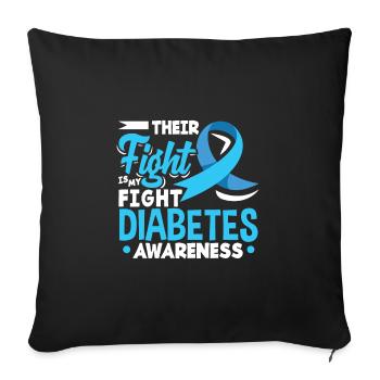 T1D Diabetes Type 1 Diabetic Gift - Sofa pillowcase 17,3'' x 17,3'' (45 x 45 cm) - black - Front