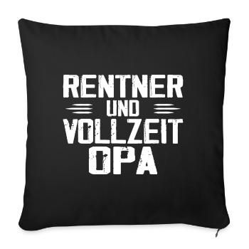 Retiree but full-time grandpa - Sofa pillowcase 17,3'' x 17,3'' (45 x 45 cm) - black - Front