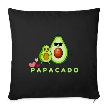 Lustiger Spruch Papacado Avocado - Sofakissenbezug 45 x 45 cm - Schwarz - Vorne