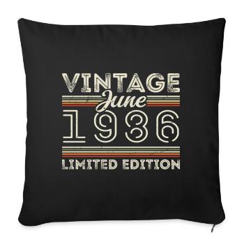 June 1986 June Birthday Present June 1986 - Sofa pillowcase 17,3'' x 17,3'' (45 x 45 cm) - black - Front