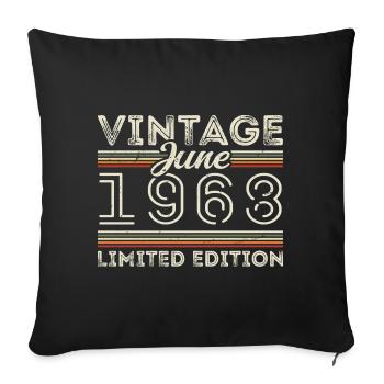 June 1968 June Birthday Present June 1968 - Sofa pillowcase 17,3'' x 17,3'' (45 x 45 cm) - black - Front