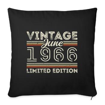 June 1966 June Birthday Present June 1966 - Sofa pillowcase 17,3'' x 17,3'' (45 x 45 cm) - black - Front