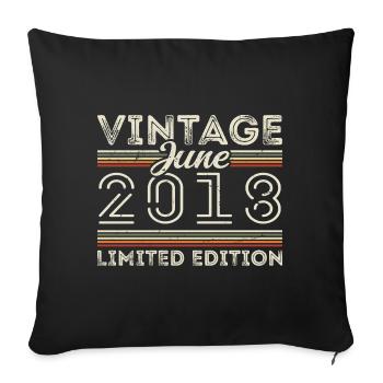 Juin 2018 Cadeau d’anniversaire de juin Juin 2018 - Housse de coussin décorative 45 x 45 cm - noir - Devant